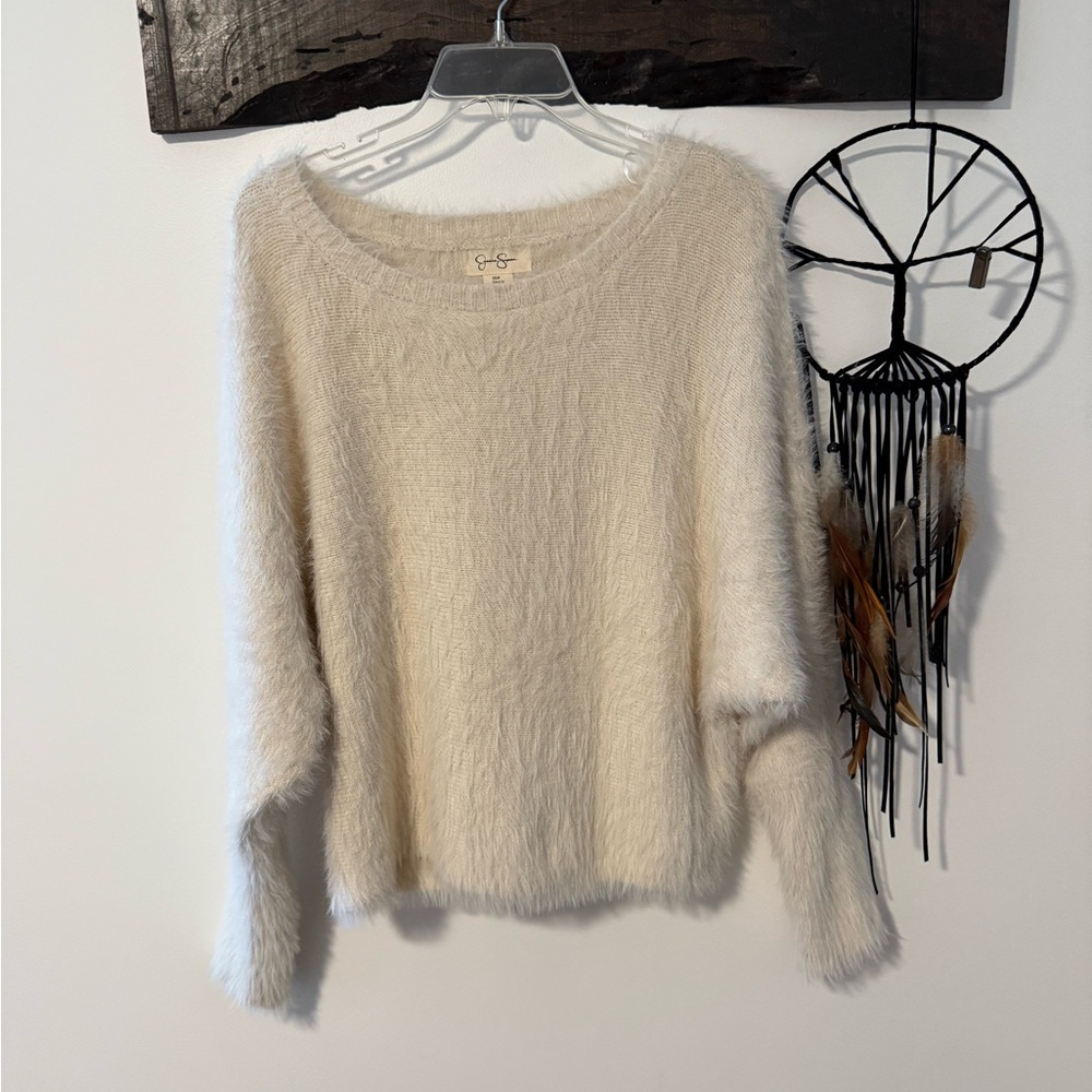 Jessica Simpson Cream Fuzzy Sweater